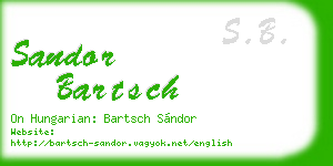 sandor bartsch business card